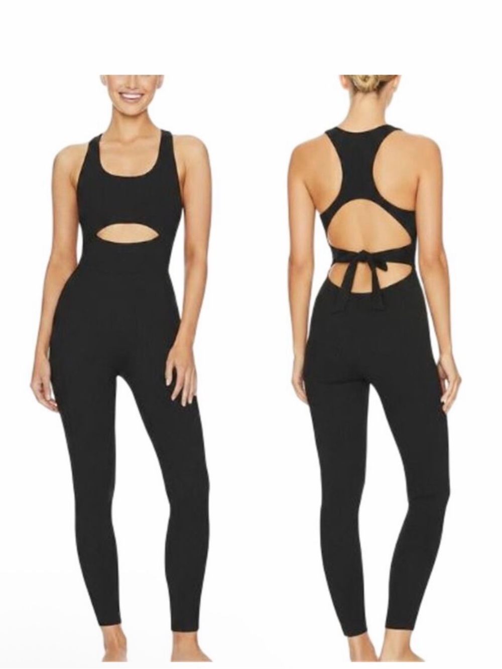 GIGI C Black Cutout Tie-Back Jumpsuit